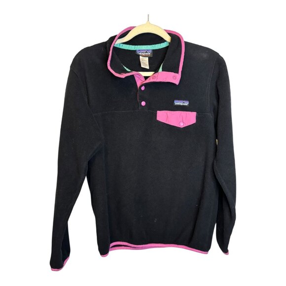 Patagonia Sweatshirt Women's Size Medium Synchilla Fleece pullover black - Picture 2 of 4